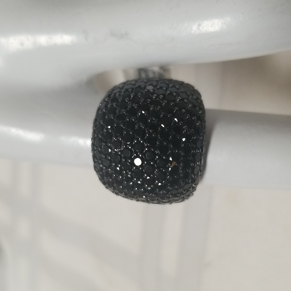 BLACK SPINEL RING Sz 5, 3.57 CTW Dome style New With Tags and Box